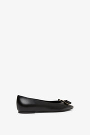 Zea black leather ballerinas