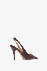 Sara 95 dark red sling pumps
