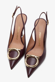 Sara 95 dark red sling pumps