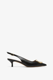 Sara 40 black sling pumps