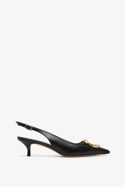 Sara 40 black sling pumps