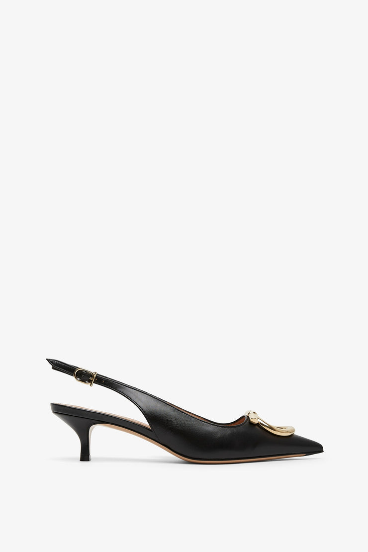 Sara 40 black sling pumps