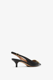 Sara 40 black sling pumps