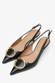 Sara 40 black sling pumps
