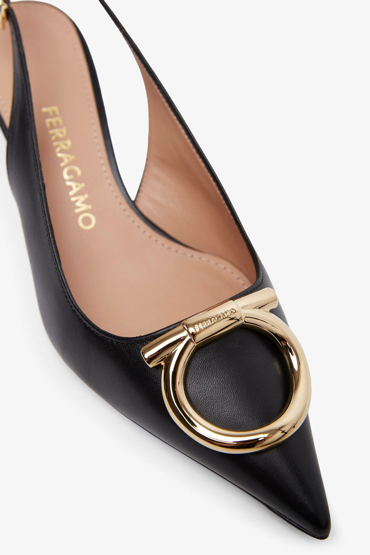 Sara 40 black sling pumps