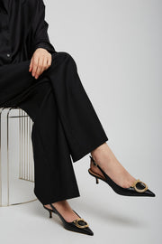 Sara 40 black sling pumps