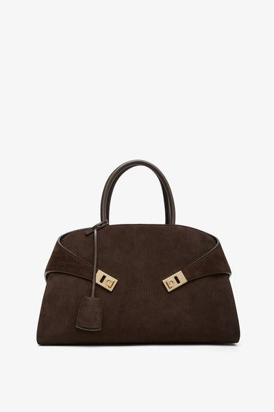 Hug M brown suede top handle bag
