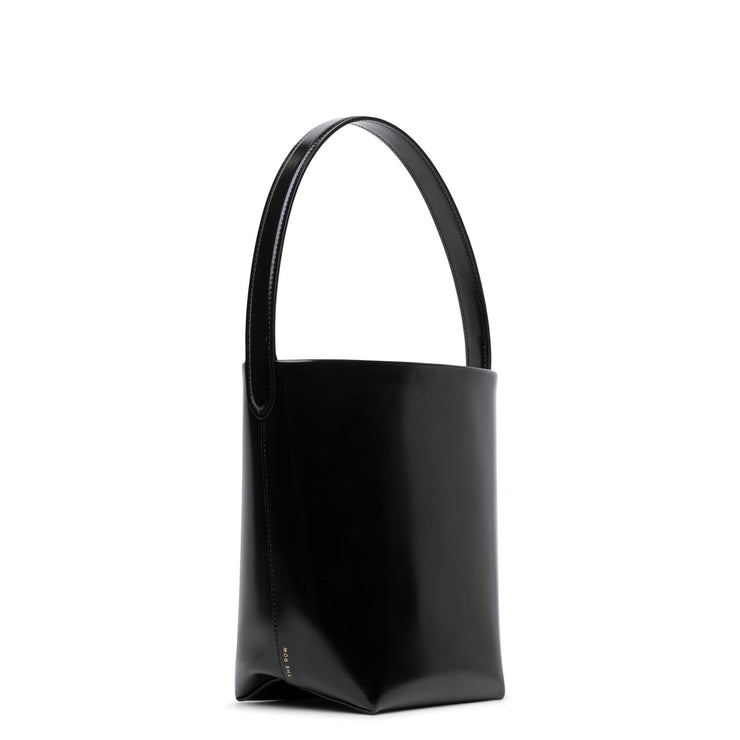 Small N/S park black polished calf tote bag