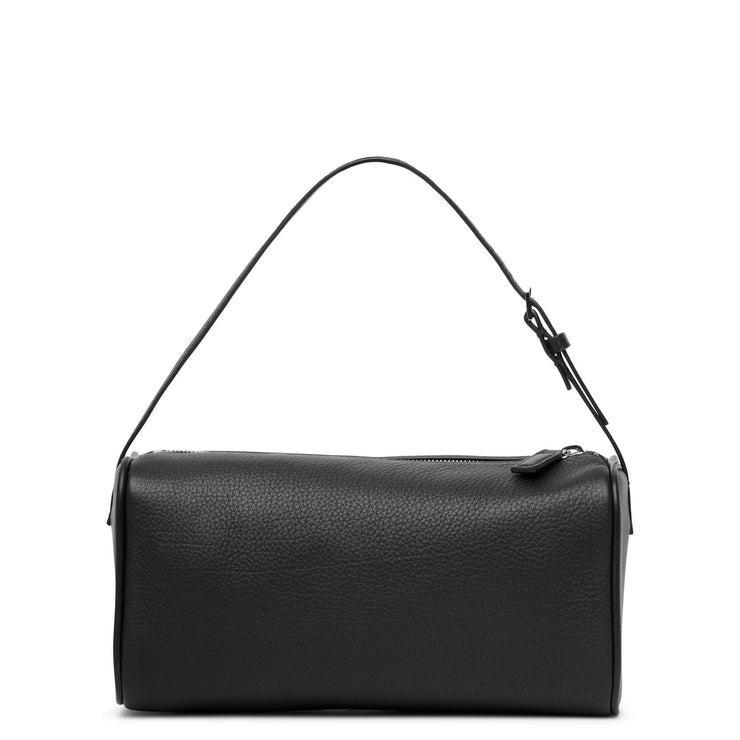 90's black small grain leather bag