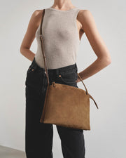 Nu Twin sporty beige suede bag