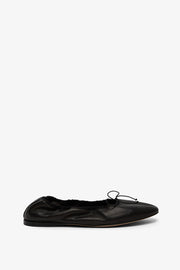 Awar black leather ballerina flats