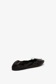 Awar black leather ballerina flats