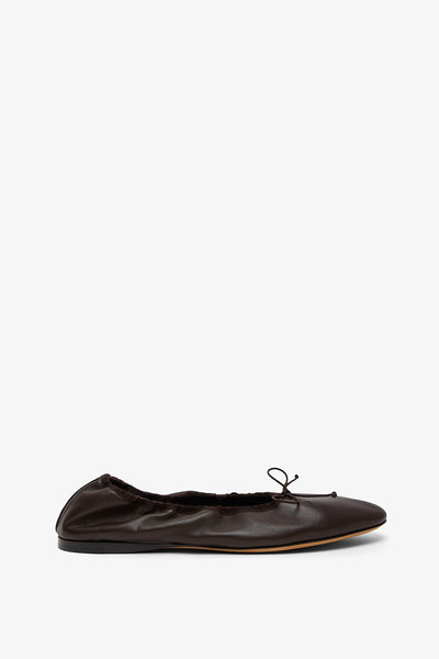 Awar dark brown leather ballerina flats