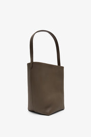 Medium N/S taupe leather tote bag