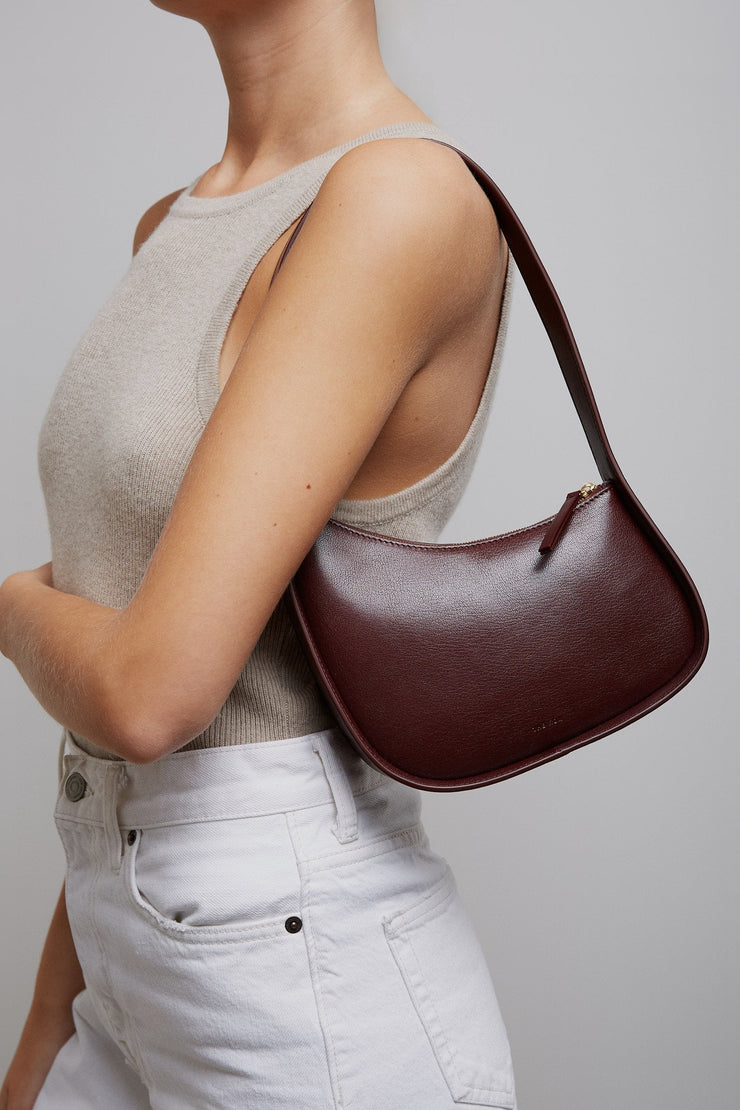 Half Moon burgundy leather bag