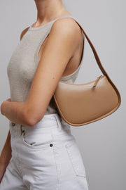 Half Moon beige leather bag