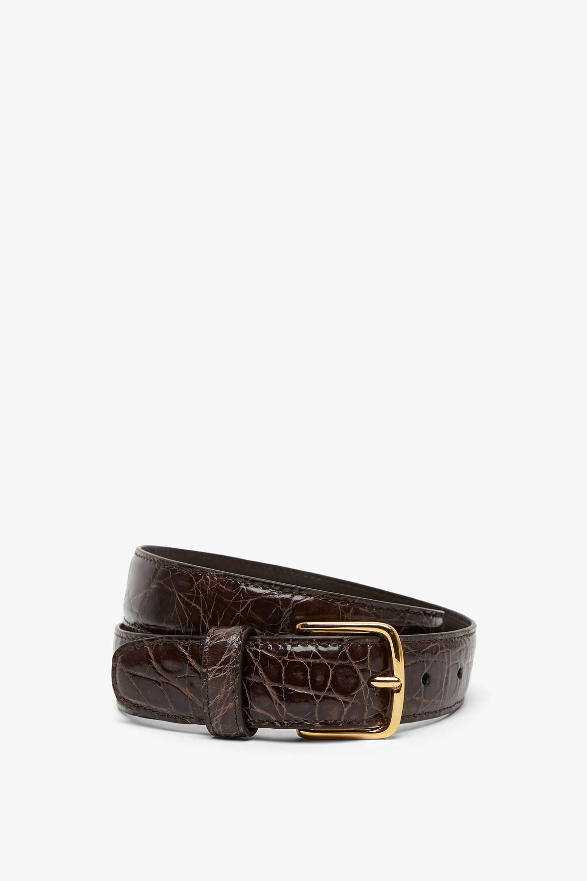 The Row Classic Brown Gold Buckle Belt