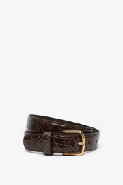 Classic brown gold buckle belt