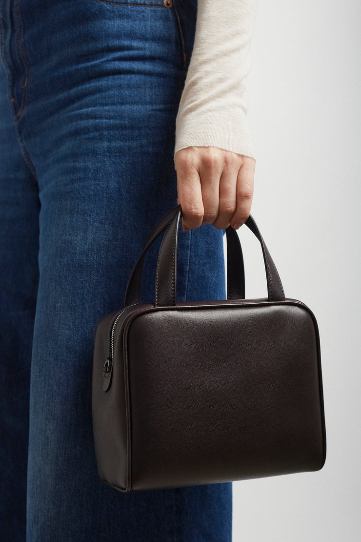 Ray dark brown nappa bag