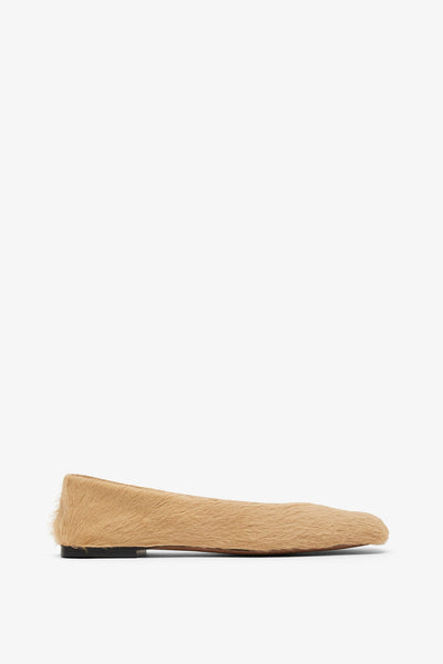 Square beige ballet flats