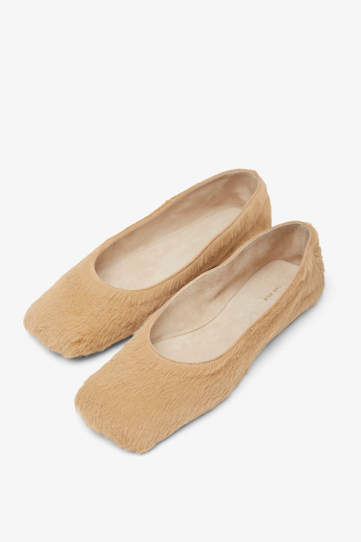 Square beige ballet flats