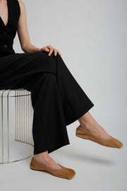 Square beige ballet flats