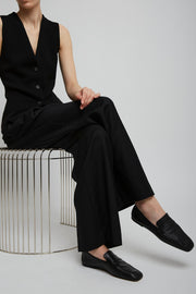 Square black loafers
