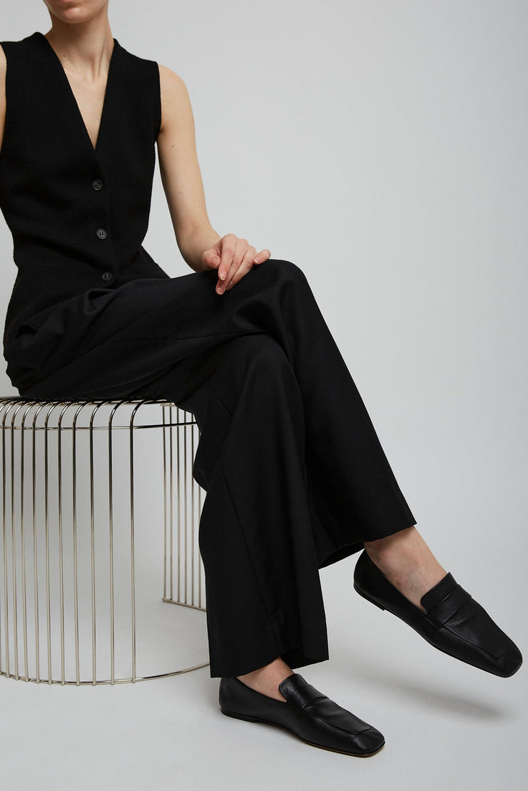 Square black loafers