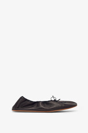 Round black ballet flats