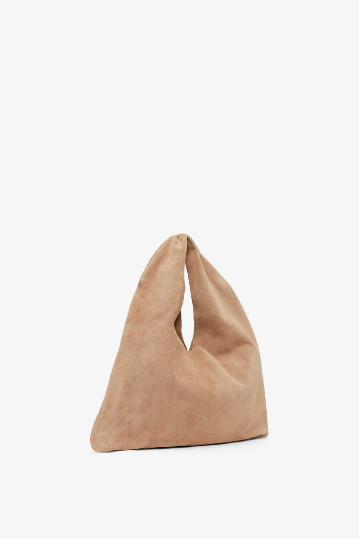 Bindle small beige suede bag