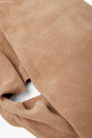 Bindle small beige suede bag