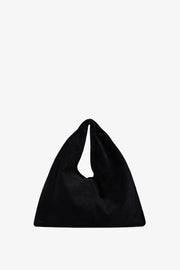 Bindle small black suede bag