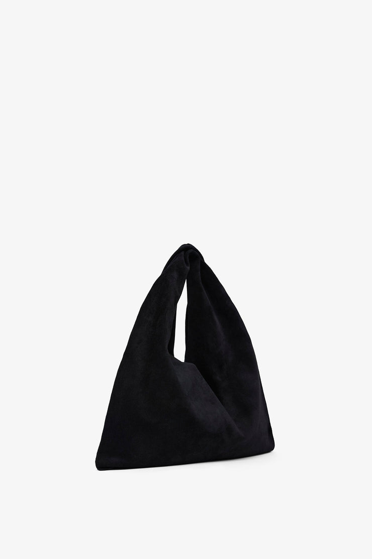 Bindle small black suede bag