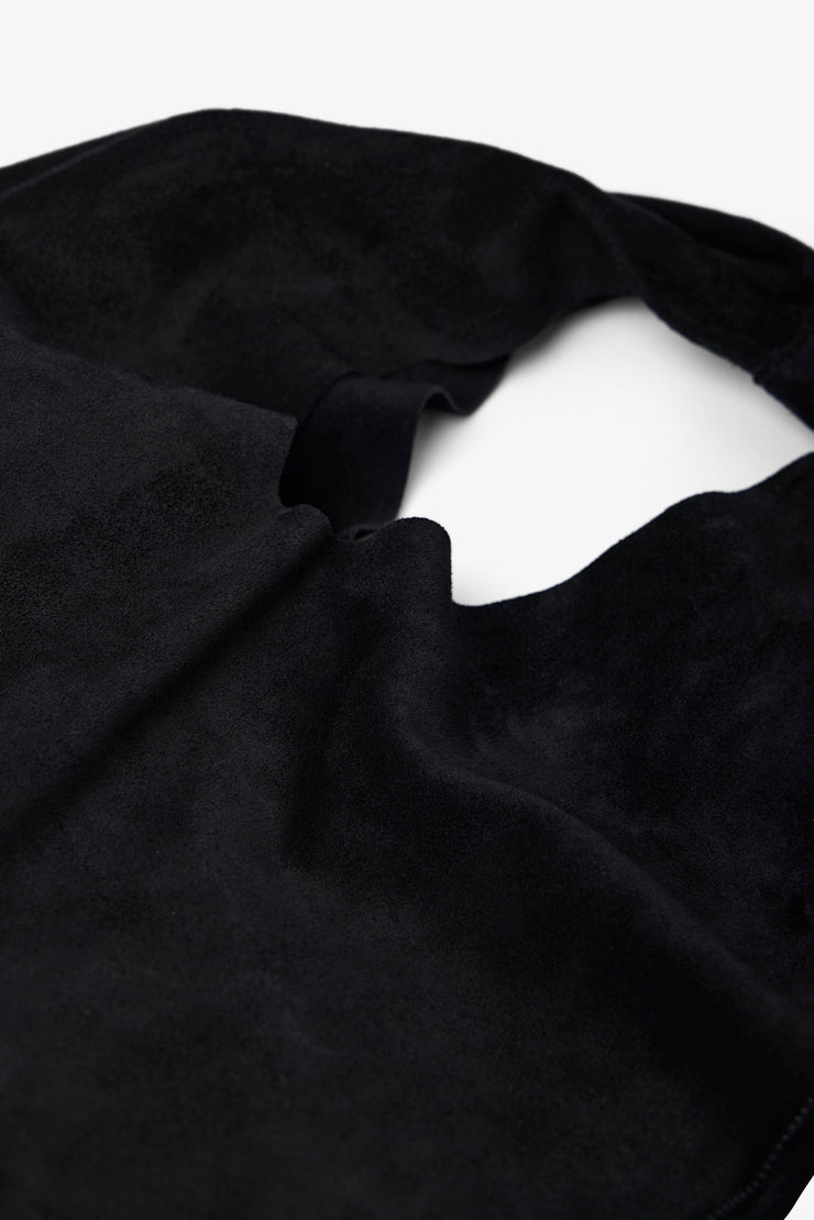 Bindle small black suede bag