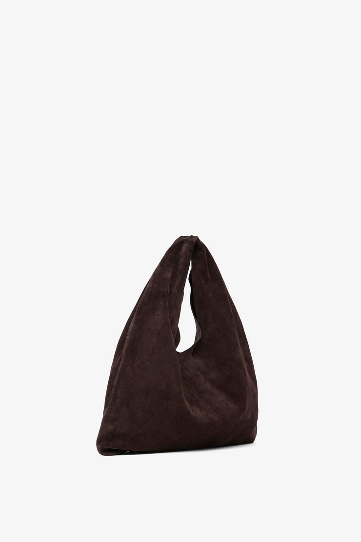 Bindle small brown suede bag
