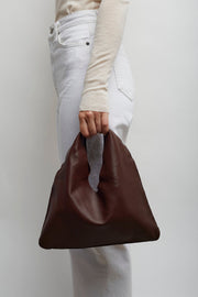 Bindle small brown leather bag