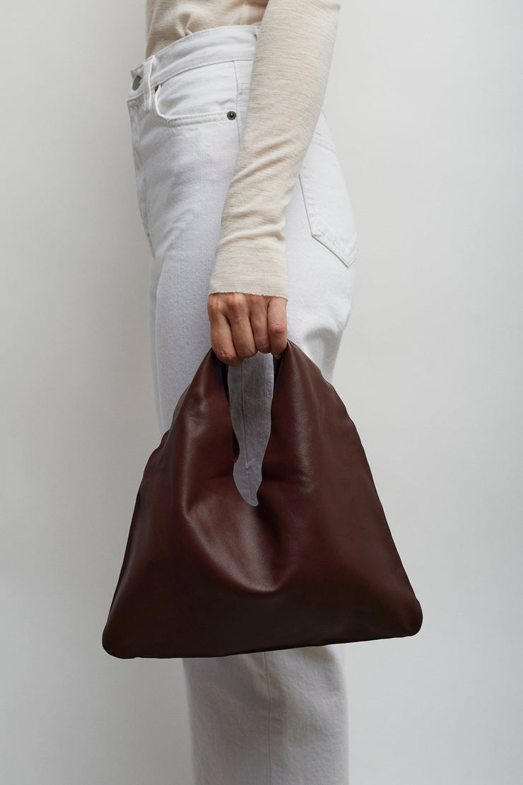 Bindle small brown leather bag
