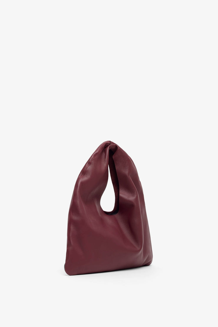 Bindle small burgundy leather bag