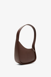 Half moon brown leather bag