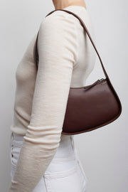 Half moon brown leather bag
