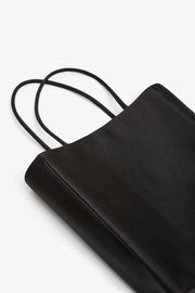 Cecily black satin tote bag
