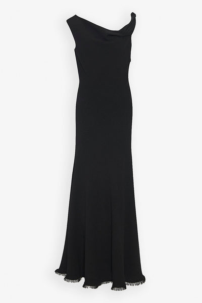 Violetta black silk dress