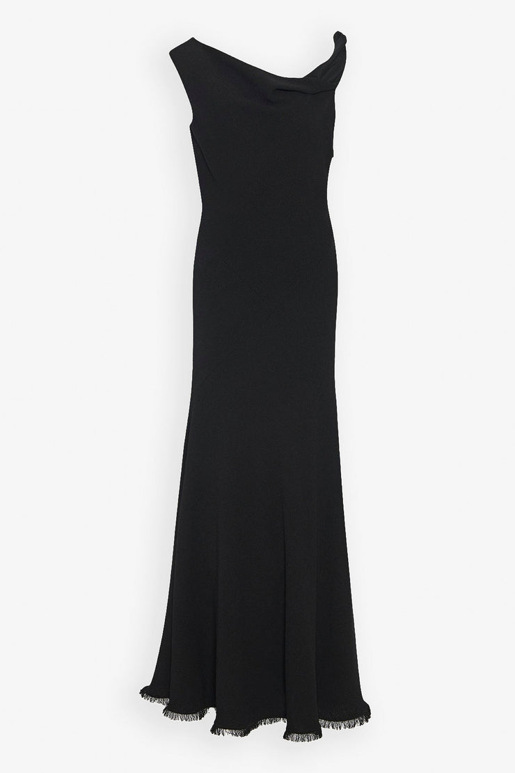 Violetta black silk dress
