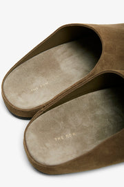 Hudson military suede slides