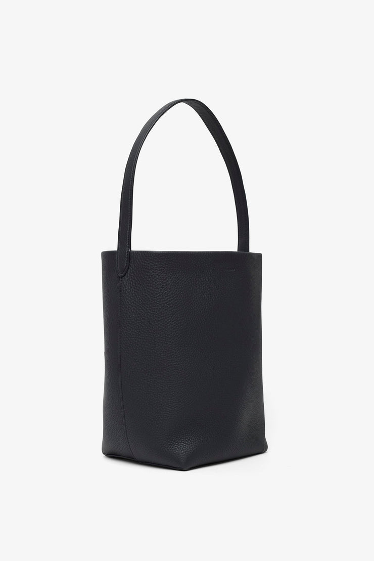 Medium N/S dark pine leather tote bag