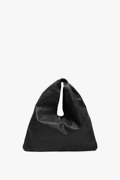 Bindle small black leather bag