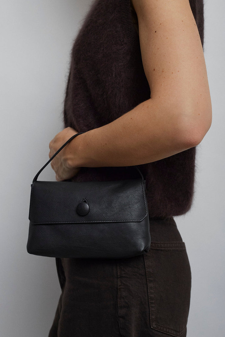 Sally black leather mini bag