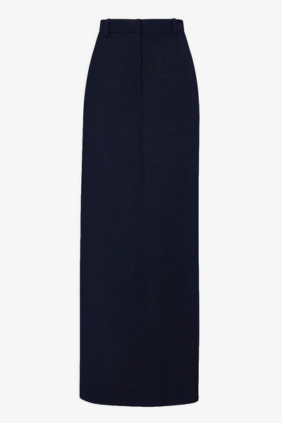 Roux dark navy wool maxi skirt