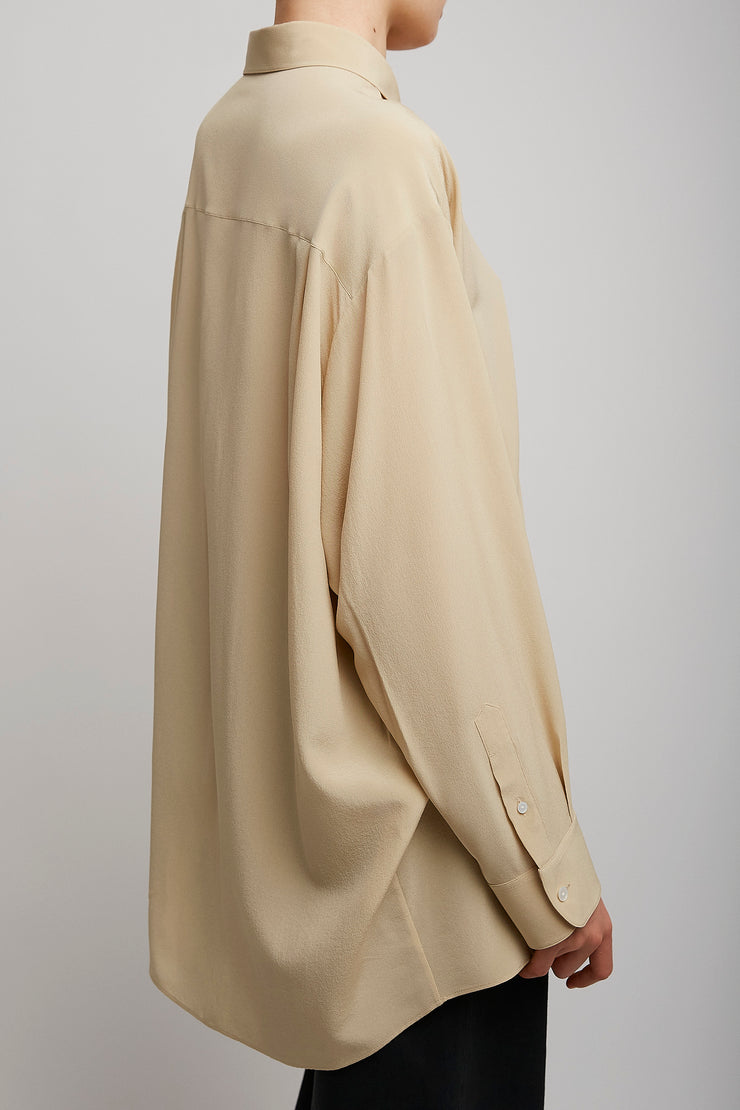 Luka butter beige silk shirt