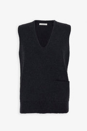 Marte charcoal melange cashmere top